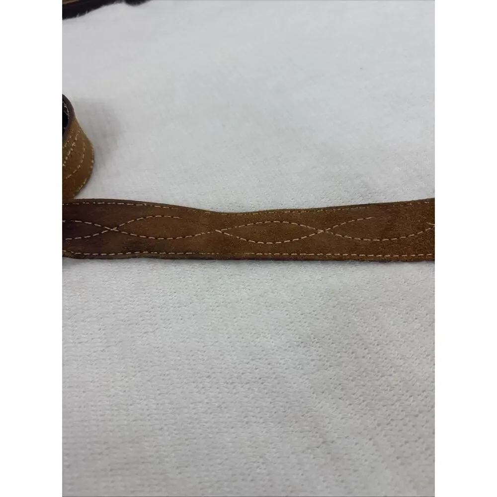 Vintage Justin 611N Leather Ranger Belt Gunslinger Figure 8 Stitch Roughout 38
